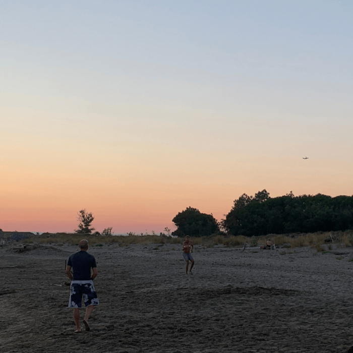 Coucher du soleil plage de la tamarissiere