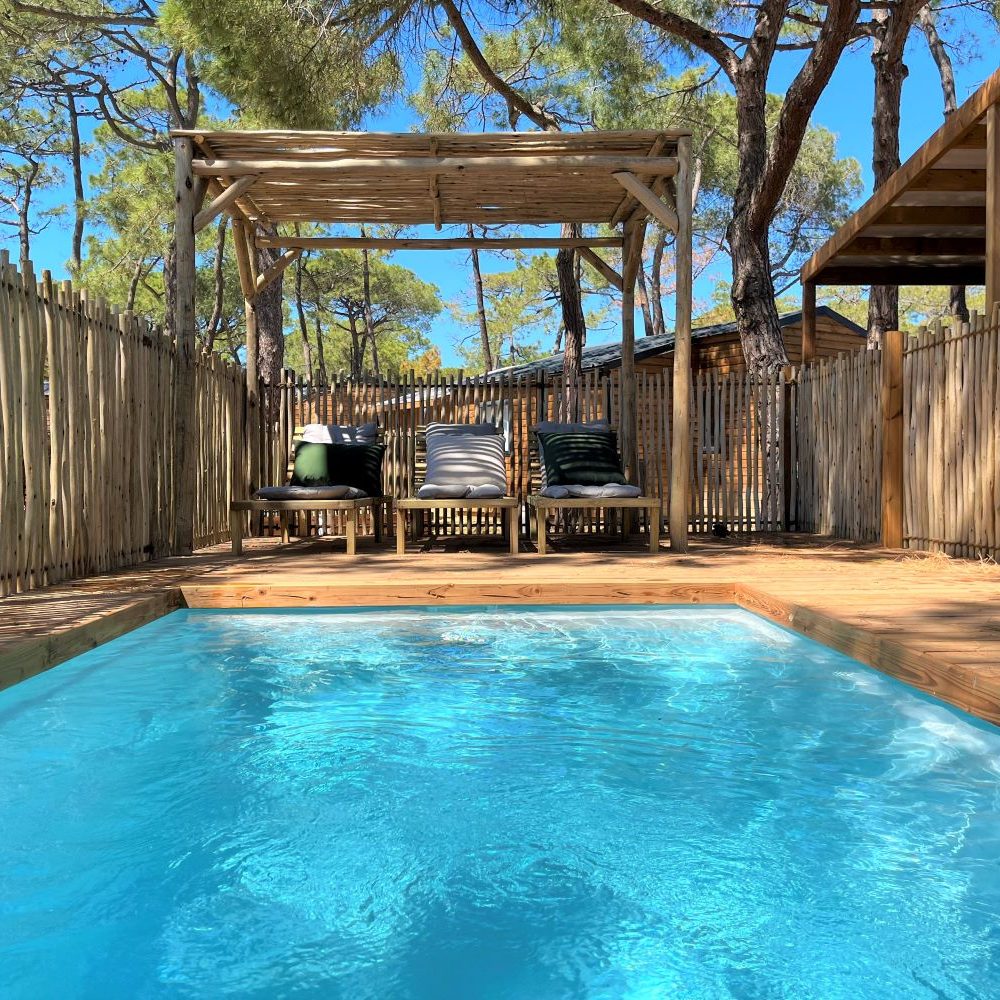 mobil home avec piscine privée cottage pool camping agde la tamarissière